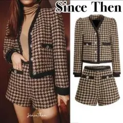 ◎美品◎『Since Then』ツイード セットアップ ノーカラー メタルボタン