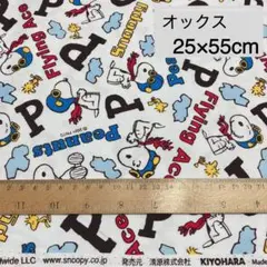 スヌーピー フライングエース 白 オックス生地 縦約25×横55cm