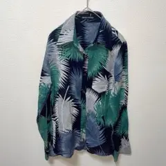 Makalea Nostalgic 半袖　シャツ　M 葉柄　カジュアル　M