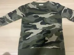 迷彩柄 クルーネックニットセーター