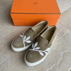 HERMES スエード スリッポン スニーカー 38