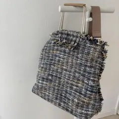 ❤️ツイードバッグ❤️春 ツイード 新生活 ネイビー 春かばん オシャレ
