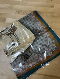 チェック柄 馬モチーフ スカーフ バンダナ ハンカチ