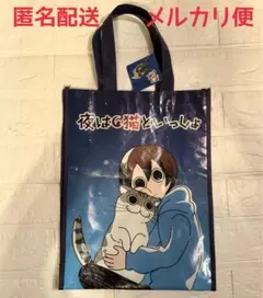 夜は猫といっしょ　レッスンバッグ　不織布バック　トートバッグ