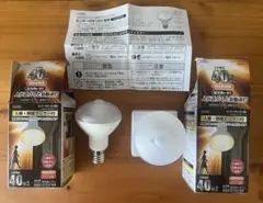 【2個セット】人感センサー付きLED電球 LDR4L-W/S-E17 OHM