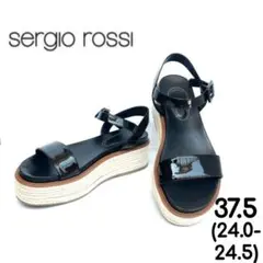 sergio rossi エナメル 厚底 エスパドリーユ ストラップサンダル