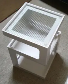 未使用完成品　ナイトテーブル サイドテーブル (ホワイト,35*35*54cm)