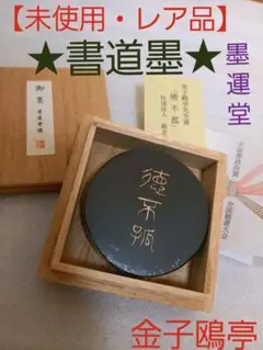 書道墨 金子鴎亭 書 墨運堂 裏面絵入り レア 高級墨 貴重 御墨