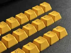 イエロー PBT キーキャップ QWERTY OEMプロファイル