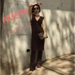 【未使用】AMERI セットアップ コットン ブラウン 無地