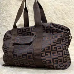 美品 GIVENCHY 総柄 ボストンバッグ ナイロン レザー ジバンシー