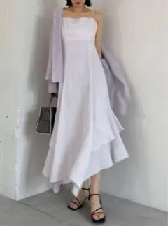 フレイアイディー　アシメヘムキャミワンピース　ティアードキャミワンピース　M