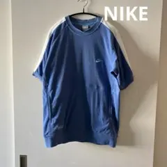 NIKE　半袖　パイル地　水色　ラインあり　M