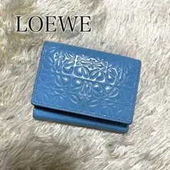✨激レア✨ ロエベ バーティカルウォレット リピート アナグラム ブルー
