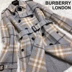 美品 BURBERRY バーバリー コート ノバチェック カシミヤ混