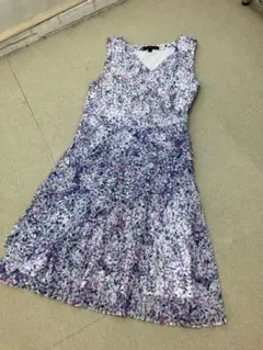 （K07367）バナナリパブリック　シフォン　ノースリーブワンピース　花柄　4