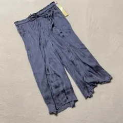 ⭐️ガウチョパンツ⭐️ 新品　大きめサイズ ゆったり プリーツ サックスブルー￼