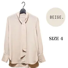 BEIGE STOW ボウタイブラウス とろみ ベージュ　サイズ4