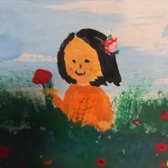 ☆障害者アート☆タイトル・幸せがいっぱい イラスト ほのぼの デスクサイズ