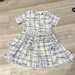 BEAU LOVES 総柄　半袖ワンピース 110 チェック　英字