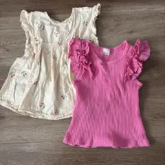 プチマイン 110cm 女の子 サマートップス ２枚セット