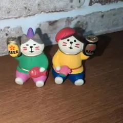 美品　デコレ　猫　ビール　2体セット