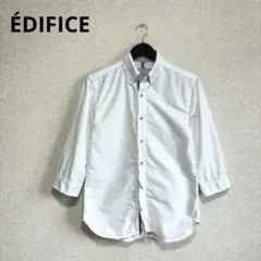 ÉDIFICE オックスフォードシャツ ボタンダウン 七分袖 ホワイト S