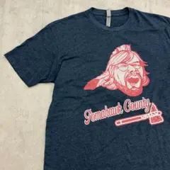 おじさんの悲痛な顔　tomahawk county　Tシャツ　古着　グレー　L