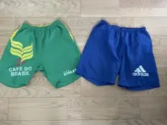 ATHLETA 緑色ハーフパンツ & adidas 青色ハーフパンツ