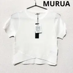 MURUA ムルーア　新品未使用タグ付　ホワイト 半袖 Tシャツ クロスデザイン