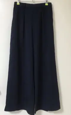 自由区 ネイビー ワイドパンツ ガウチョパンツ