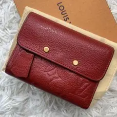 極美品✨ルイヴィトン アンプラント 三つ折り財布 レッド 革