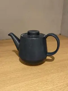 ネイビー 陶器 ポット 蓋付き