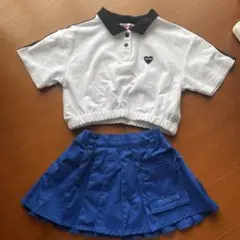 minimal ポロシャツ　変形プリーツスカートセット　100