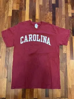 【値下げ】 USA GILDAN CAROLINA Tシャツ M エンジ色