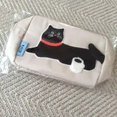 ニャンコーヒー&もこもこ刺繍ポーチ 　KALDY 　黒猫刺繍ポーチのみ