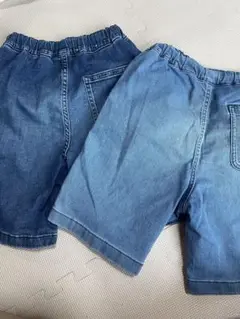 UNIQLO KIDS 130cm デニムハーフパンツ 2色セット