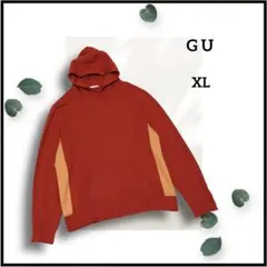 ジーユー GU パーカー 赤オレンジ ビタミンカラー カジュアル a2194