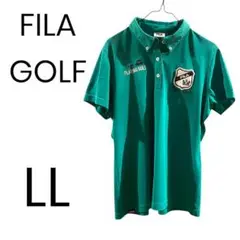 値下げ⭐︎FILA GOLF ポロシャツ グリーン レディース LL 半袖　刺繍