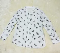 【アイボリービーズ　白　シンプルス長袖シャツ フリーサイズ　美品】