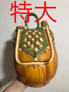 唐三彩 特大皮囊壺 骨董品 陶芸 壺 アンティーク 陶器