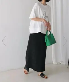 新品未使用❁Bou Jeloud ジャガードナロースカート　黒　ブラック