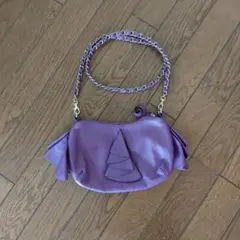 NAOTO SATOH パープルレザー フリルバッグ