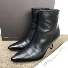 36 PELLICO ショート ブーツ 黒 ペリーコ サイドジップ 23
