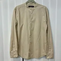 CavariA キャバリア 長袖 ノーカラーシャツ ベージュ 46 Mサイズ