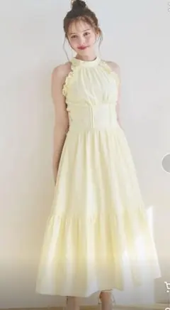 ダズリン　dazzlin アメスリフリルシェイプワンピース　イエロー　Mサイズ