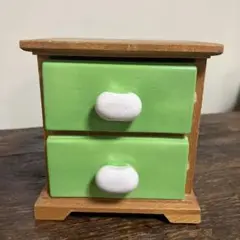 木製　陶器　引き出し2段　小物入れ　レトロ　ミニチェスト