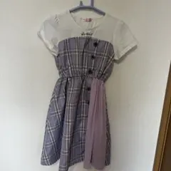 Lindina チェック柄 半袖ワンピース