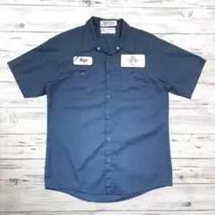 aramark 半袖シャツ ワッペンロゴ ネイビー M相当 0943