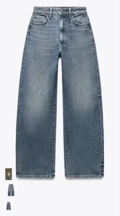 新品未使用　完売商品　ZARA ミッドライズバギーデニムパンツ　34